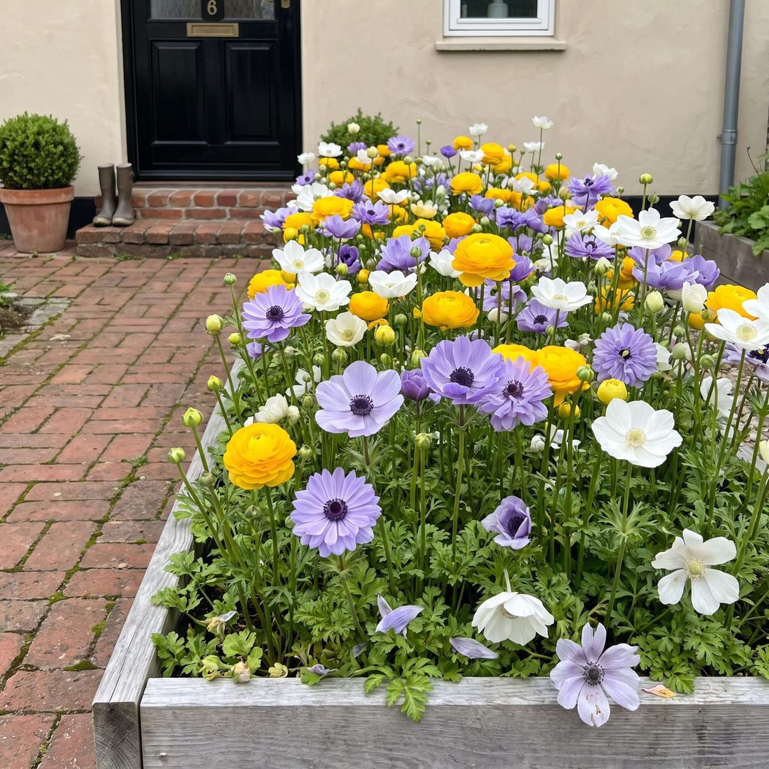 Færdigbed 'Buttercup & Blue' (1 m²)
